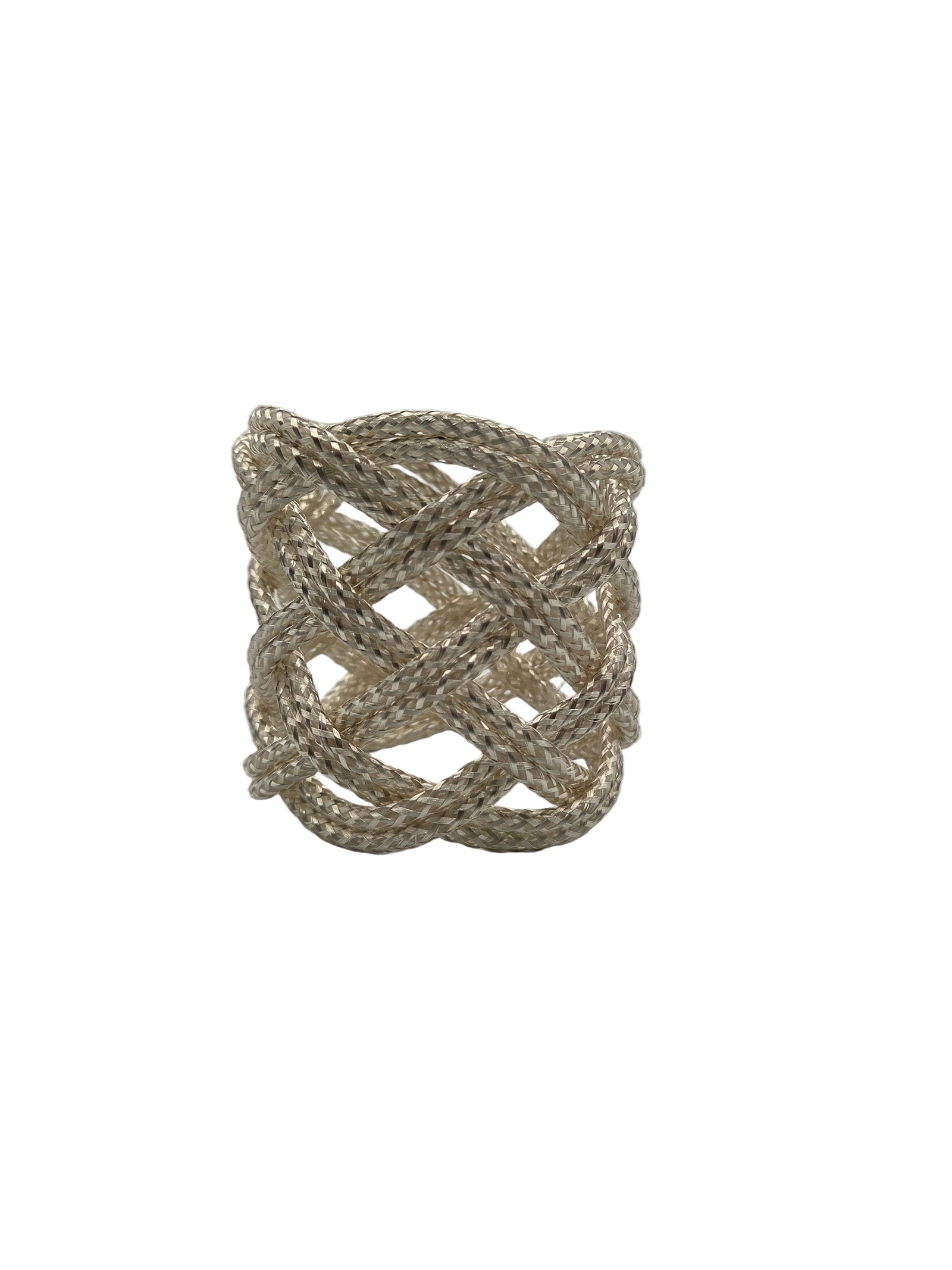 Decorative woven knot on a white background