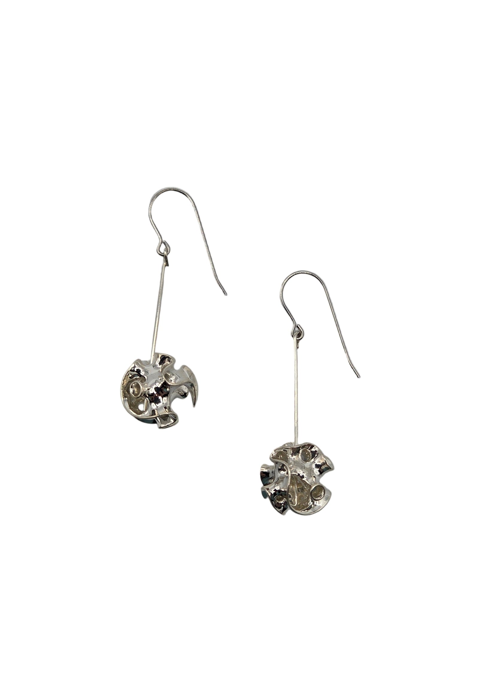 Pair of silver cluster earrings