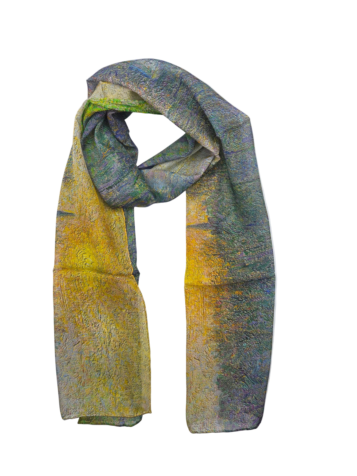 Long View of Bazincourt, Sunset Pissarro Silk Chiffon Scarf