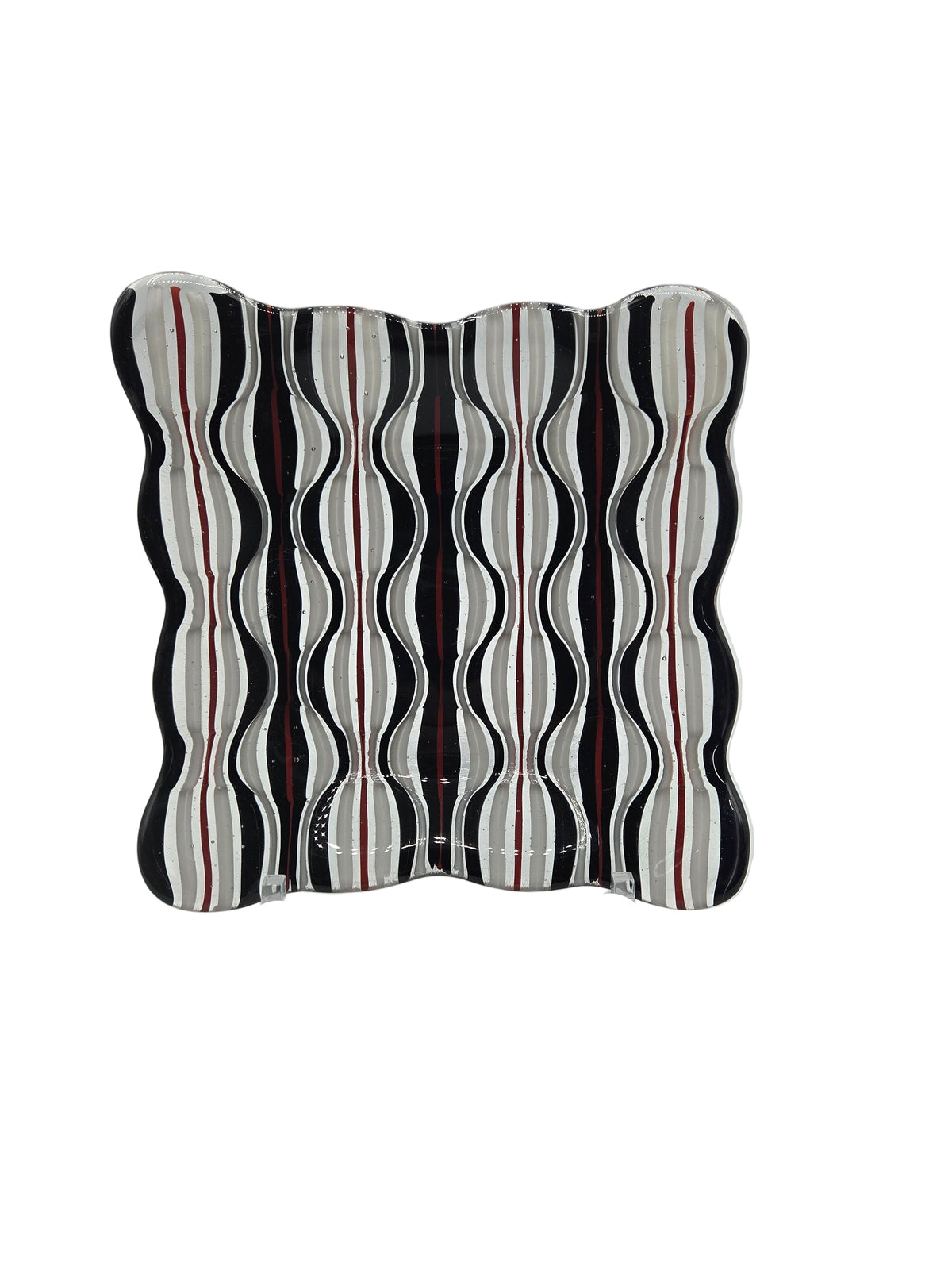 Wavy-patterned white and black with a white background