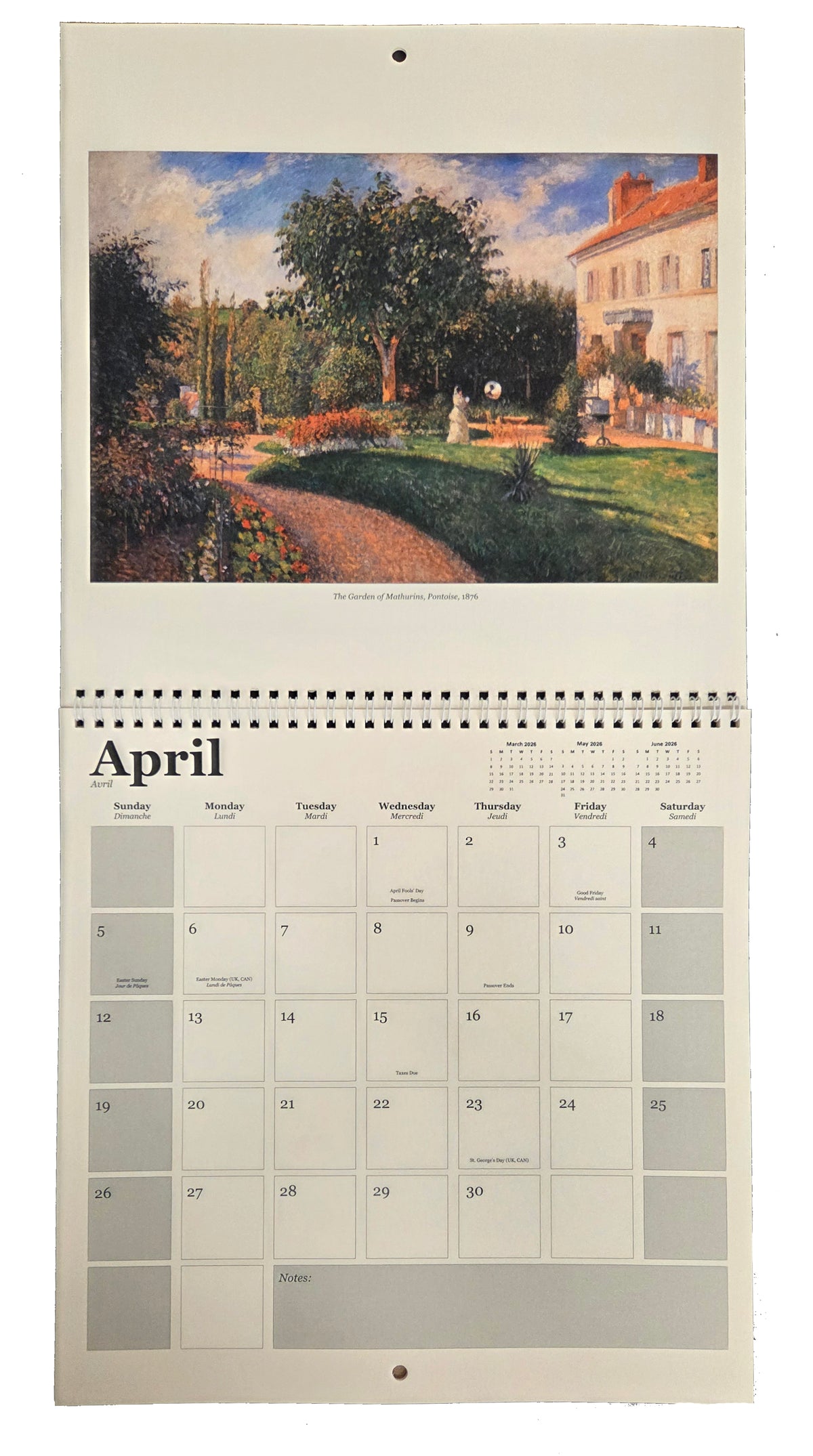 Pissarro 2026 Square Clendar