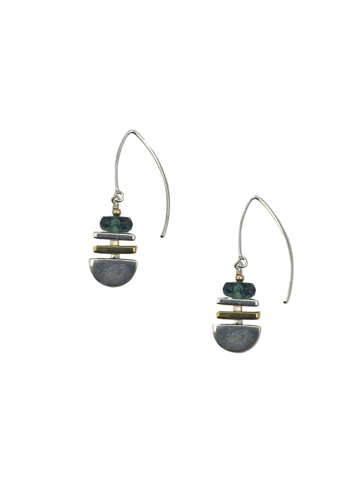 Green Tourmaline Circular Top Earrings