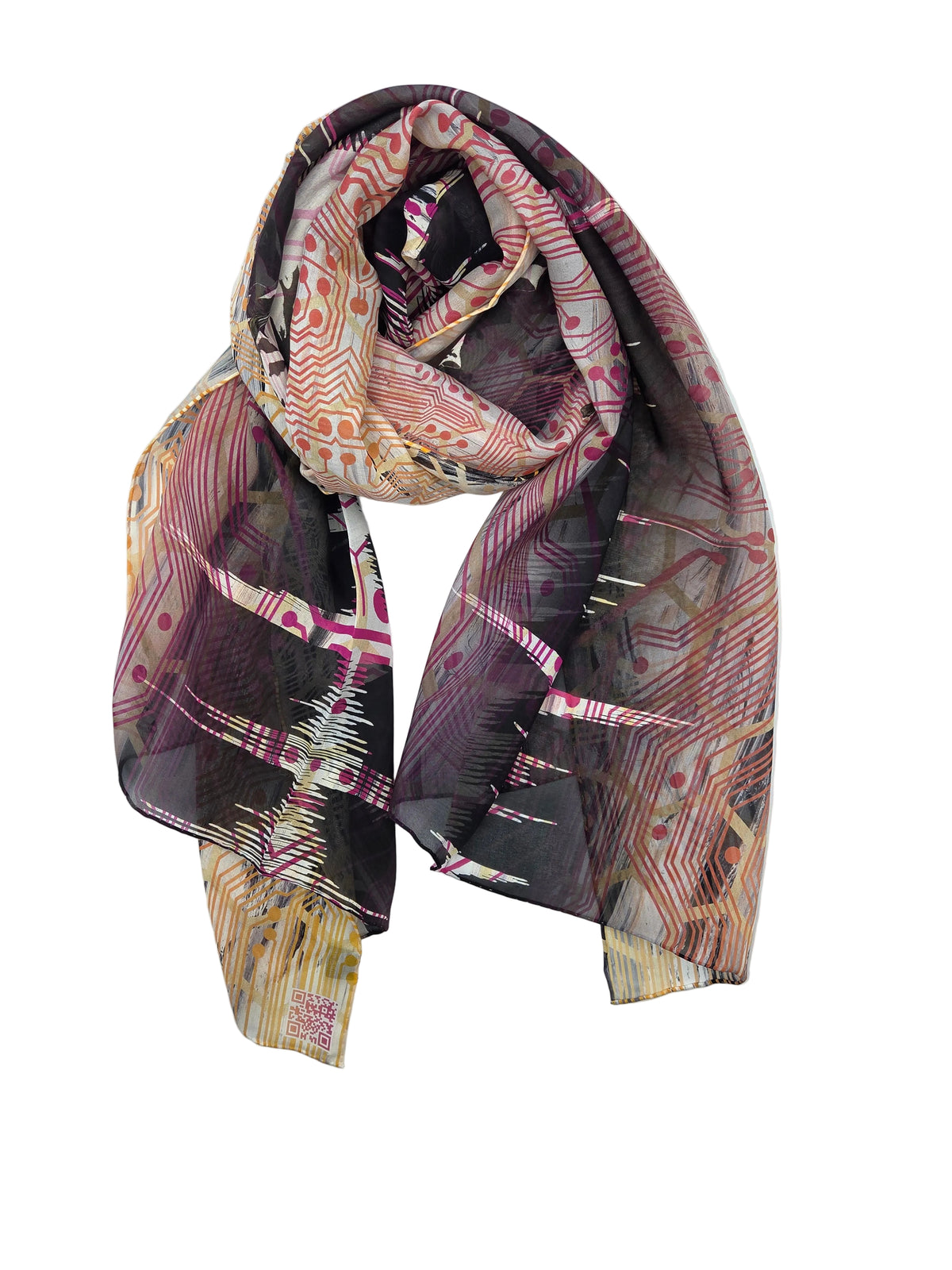 Red and Orange Summer Think Break Silk Scarf