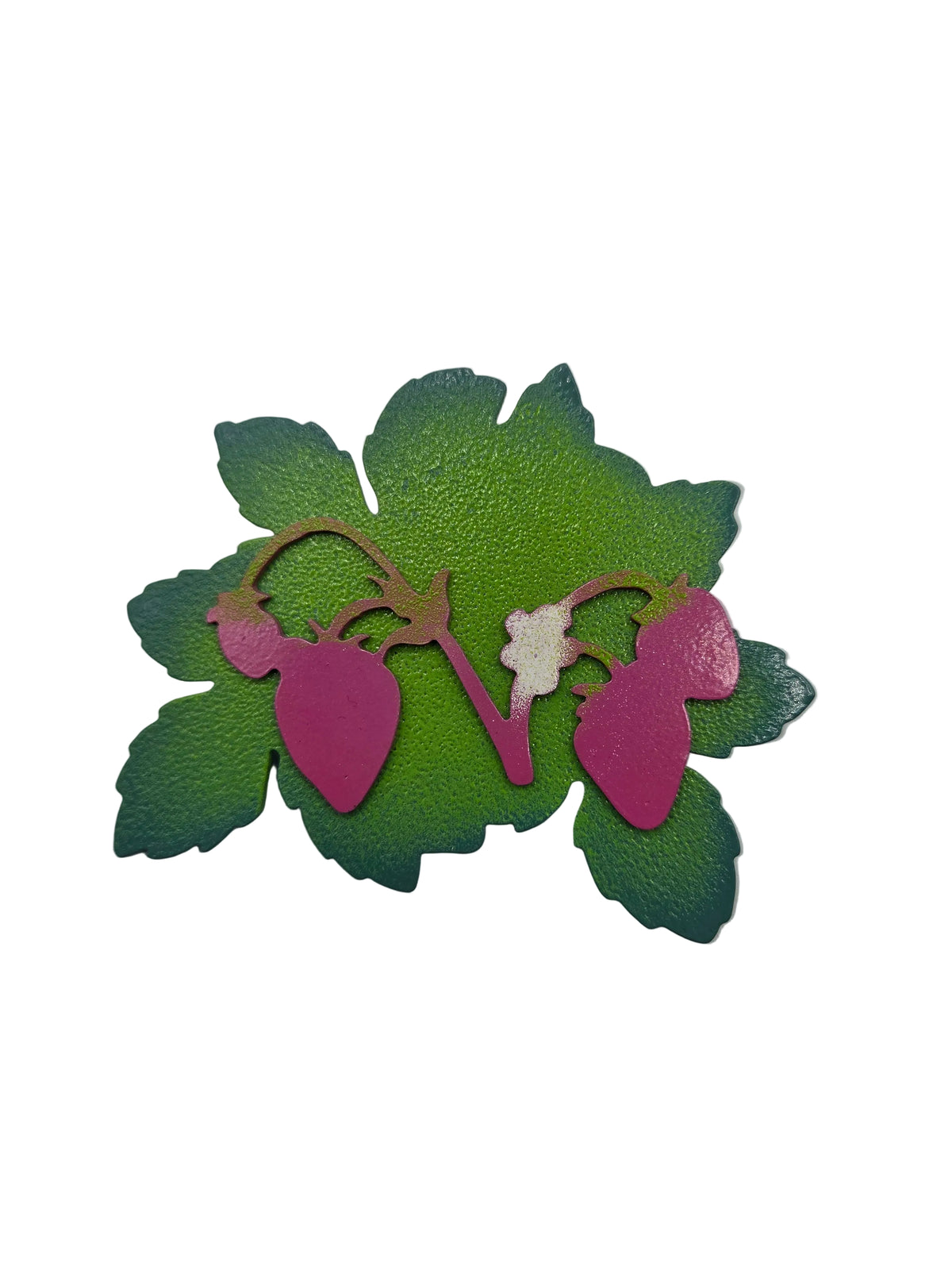 Strawberry Powdercoated Steel Brooch