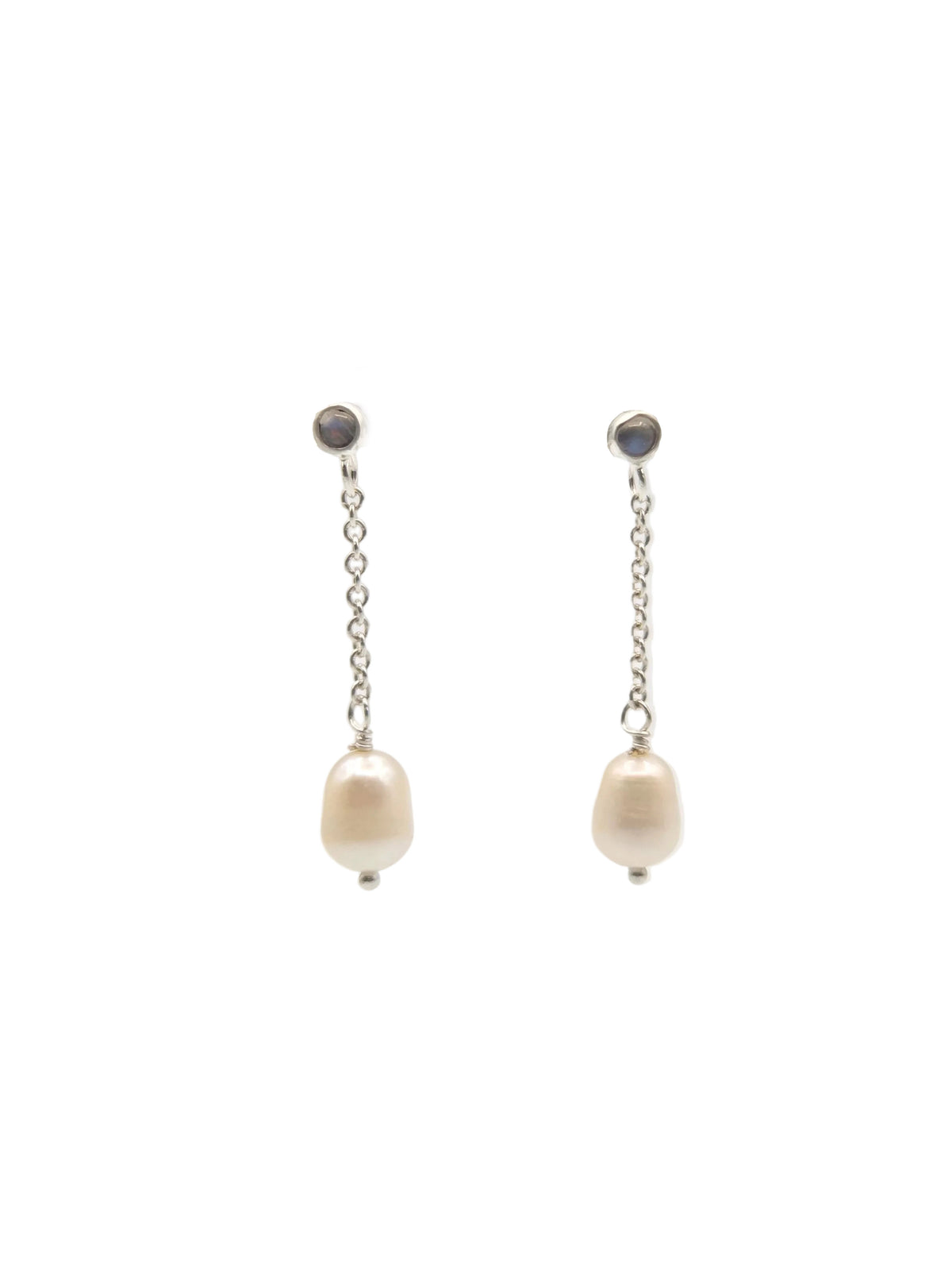 Moonstone Pearl Drop Earrings