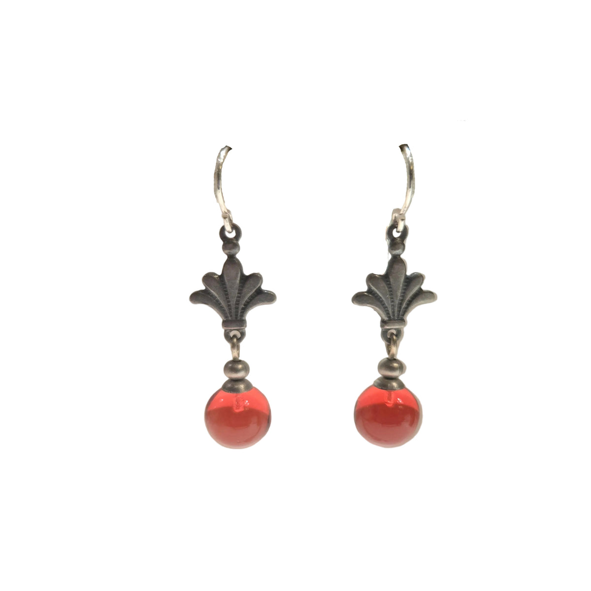 Deco Dot Glass Drop Earrings