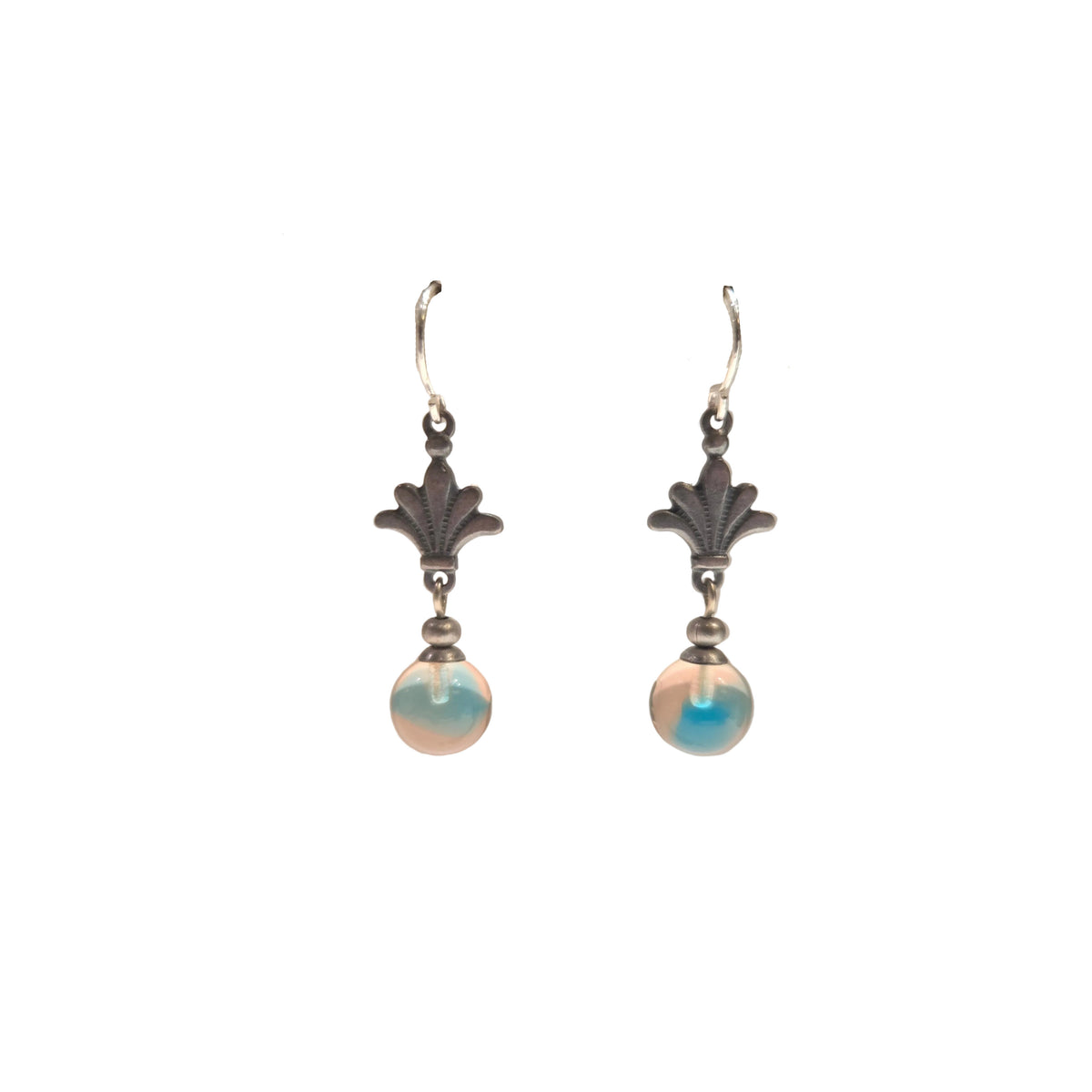 Deco Dot Glass Drop Earrings