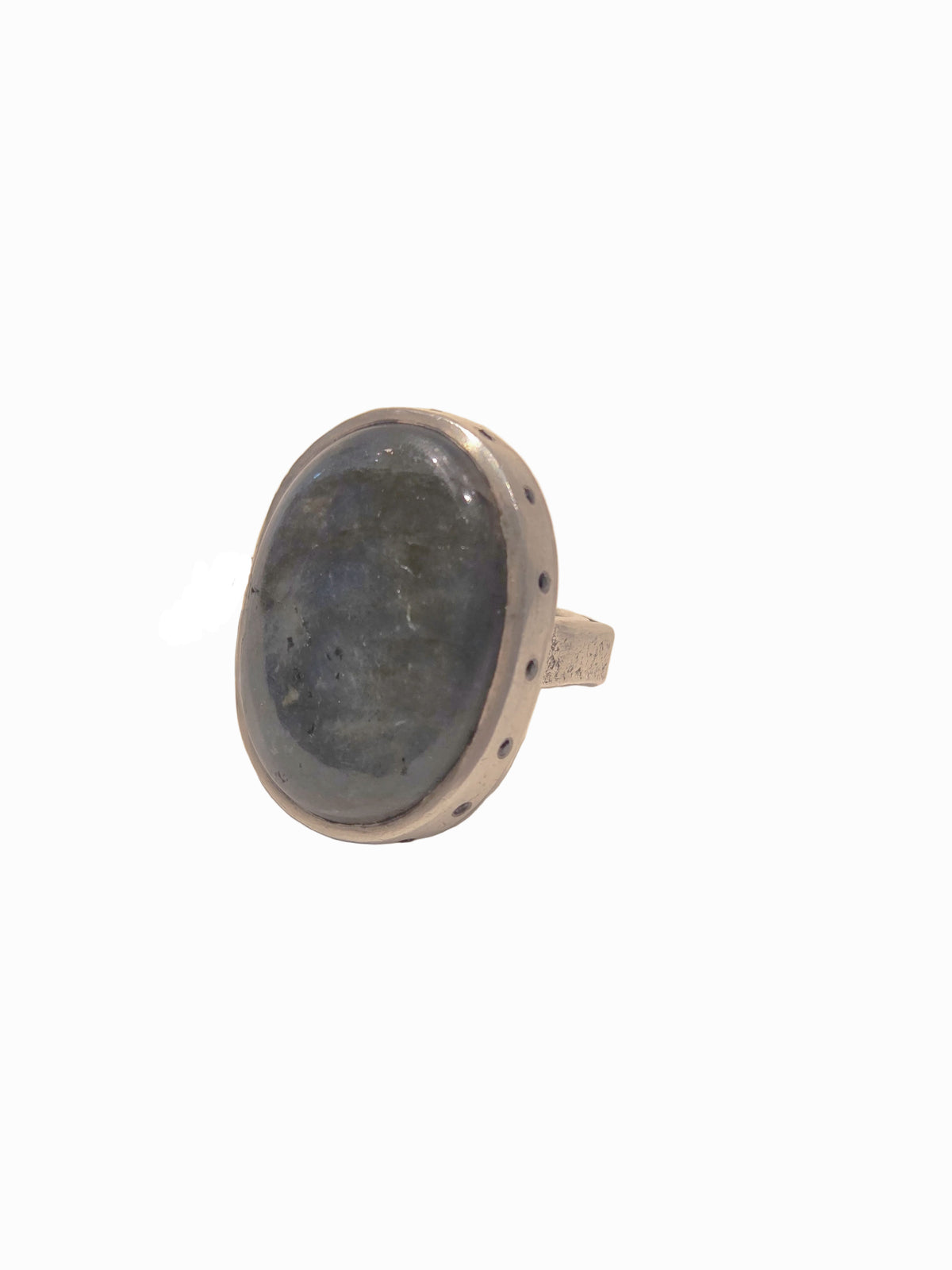 Labradorite and Black Spinel Ring