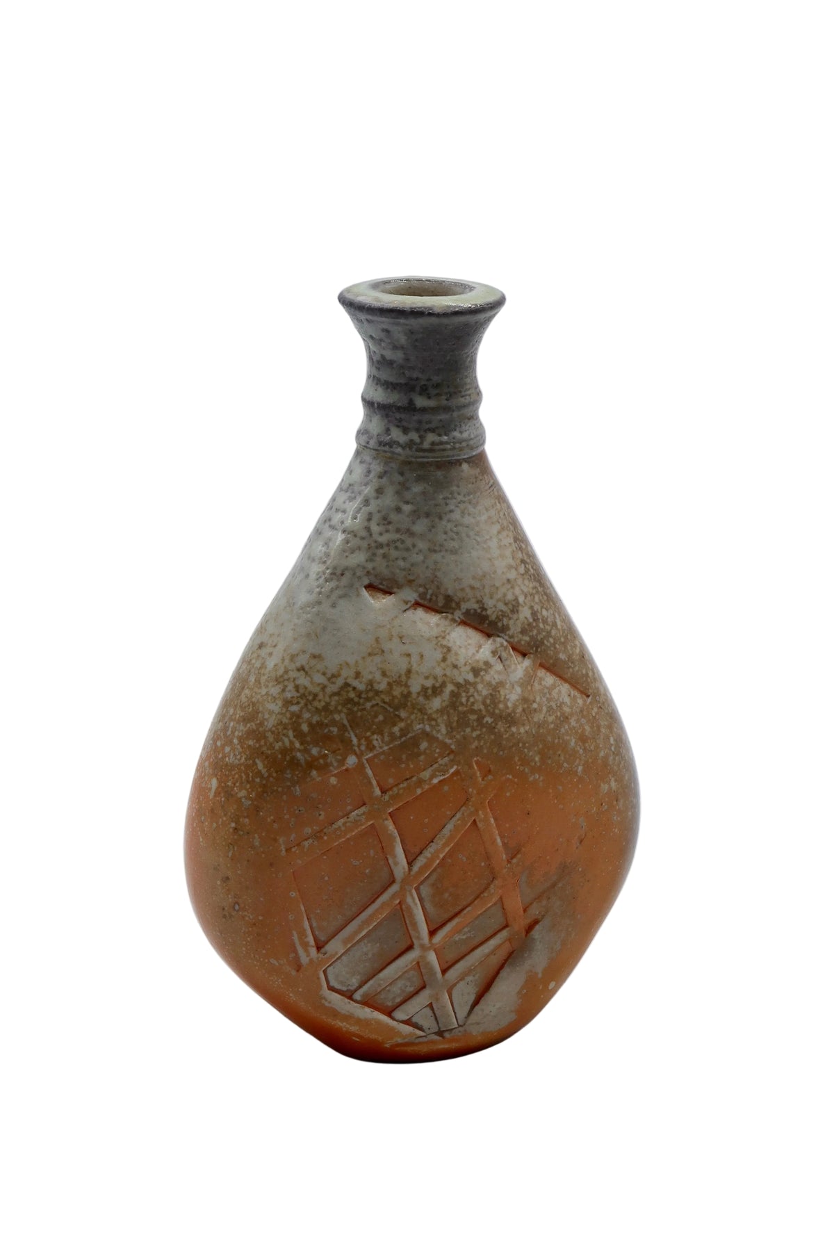 Wood Fired Oval Bud Vase 6.5"