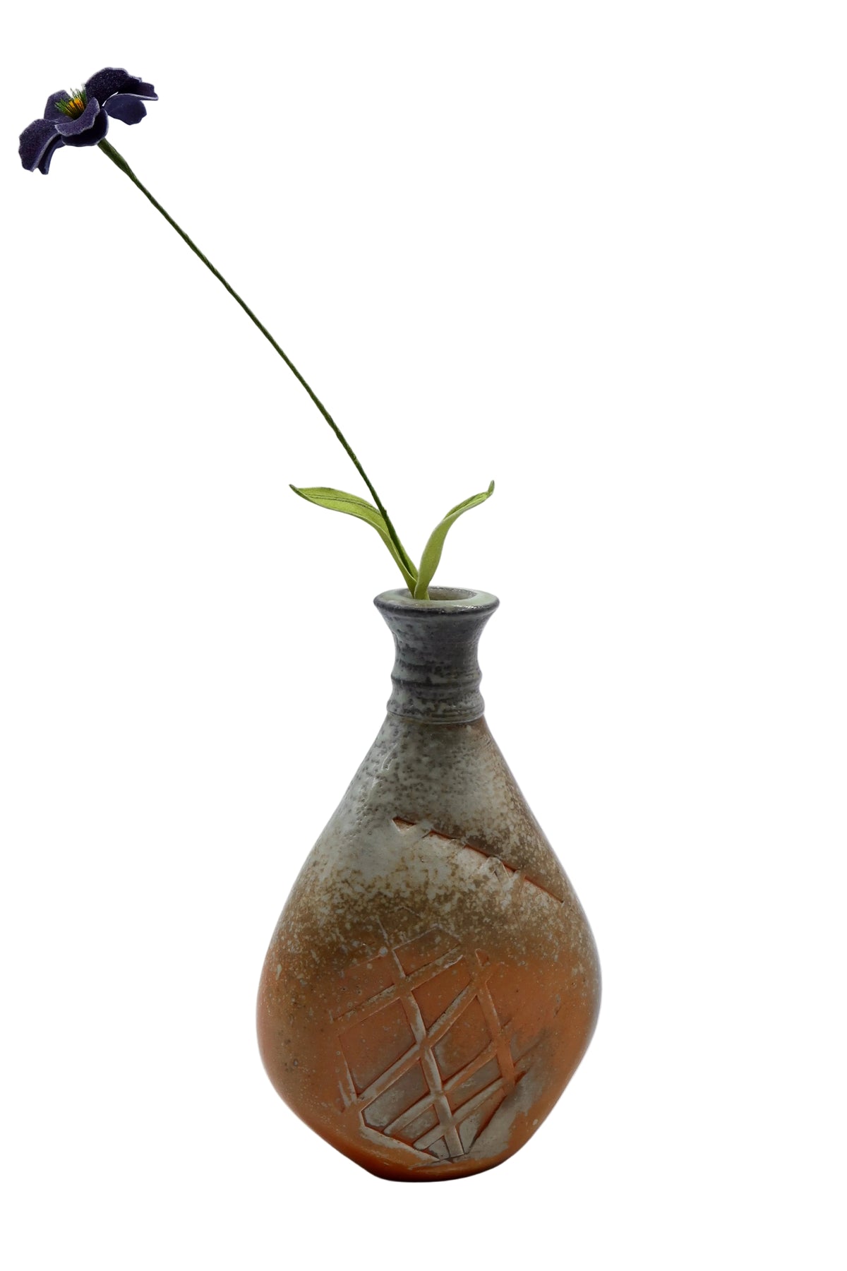 Wood Fired Oval Bud Vase 6.5"