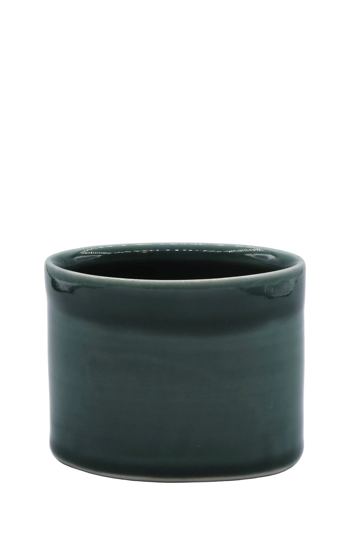 Teal Small Oval Vase Black with slip