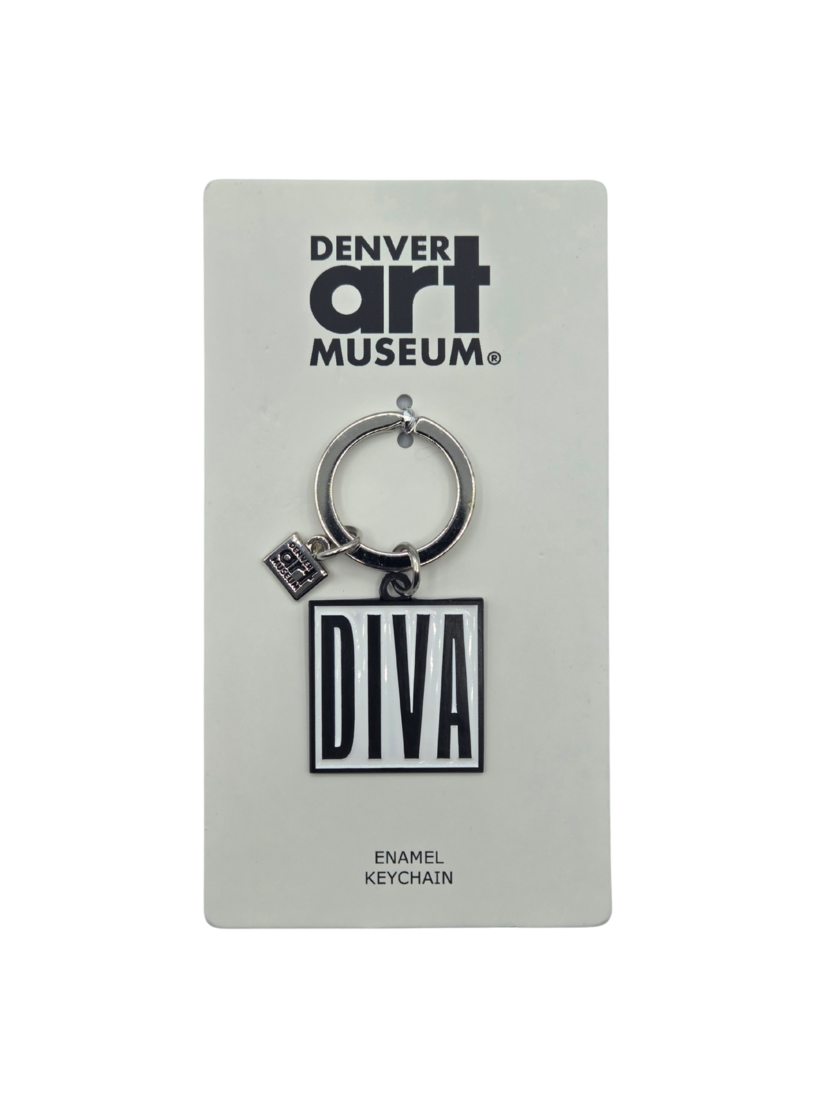 DIVA Black on White Keychain