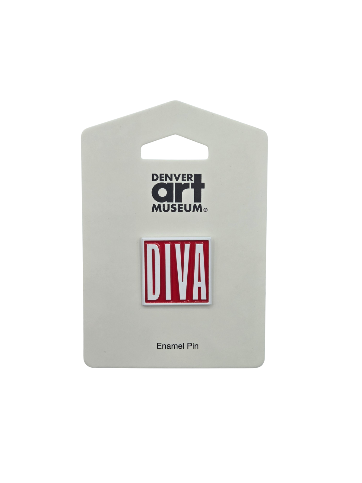 DIVA White on Red Pin