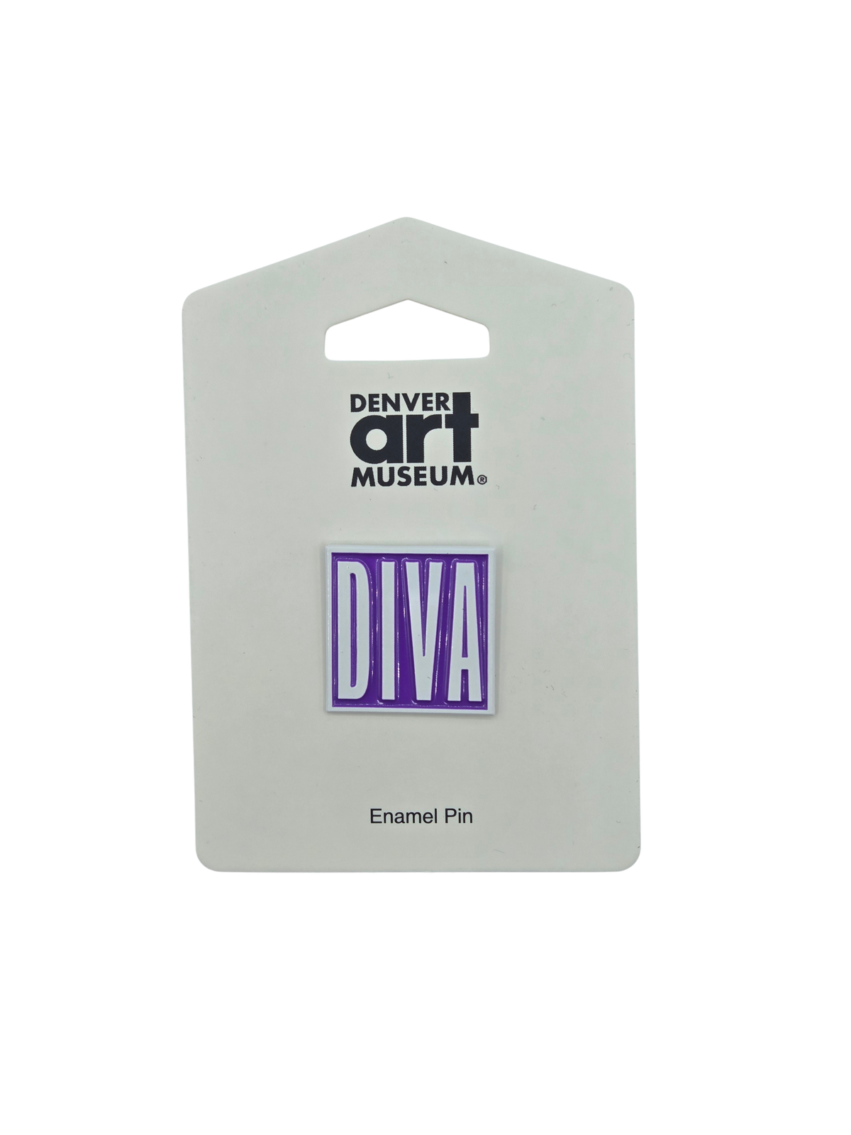 DIVA White on Purple Pin
