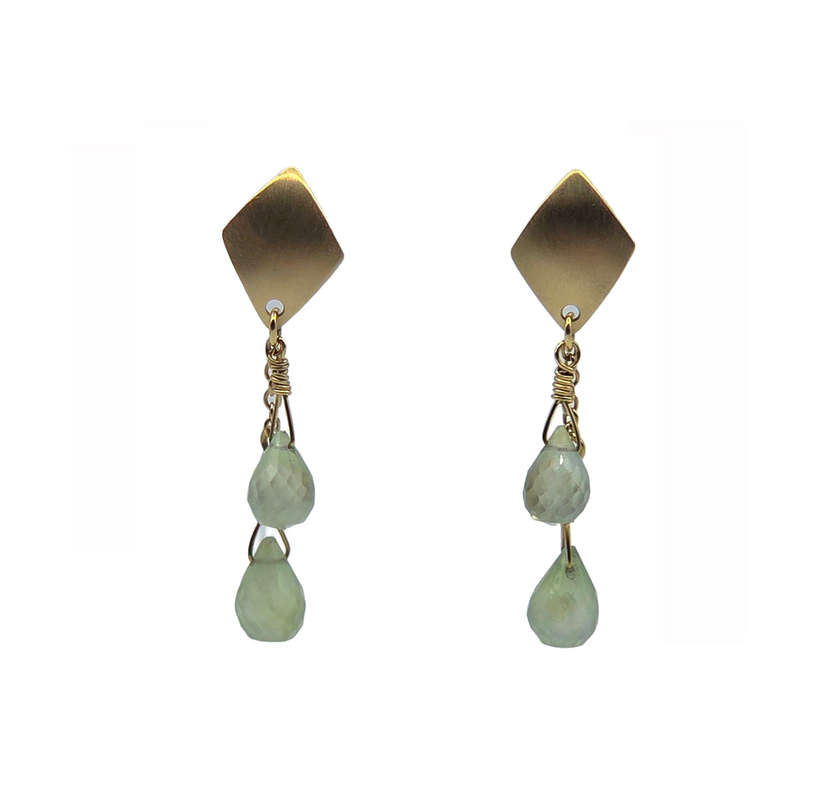 Prehnite Briolette Earrings