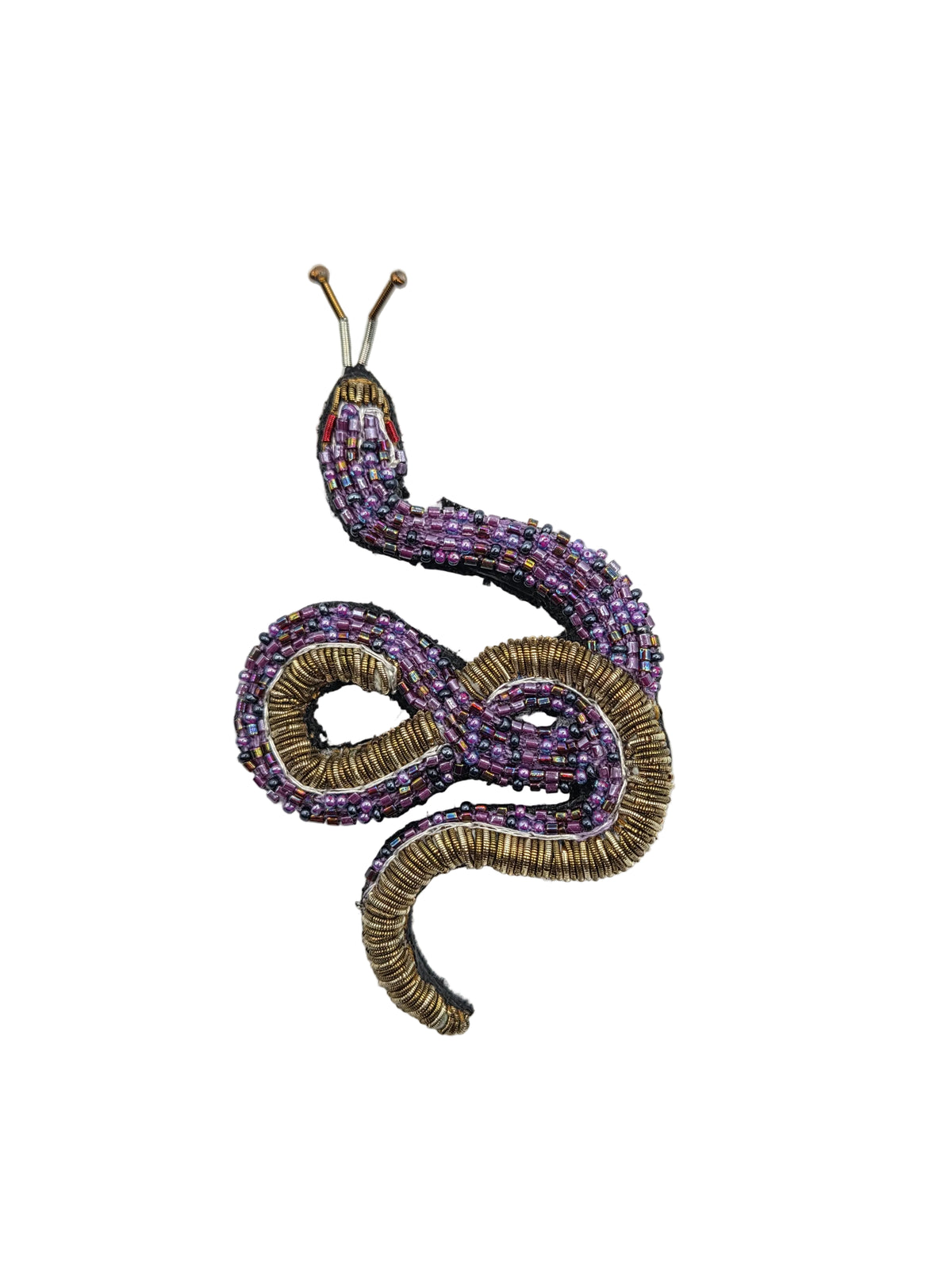 Amethyst Snake Brooch Pin
