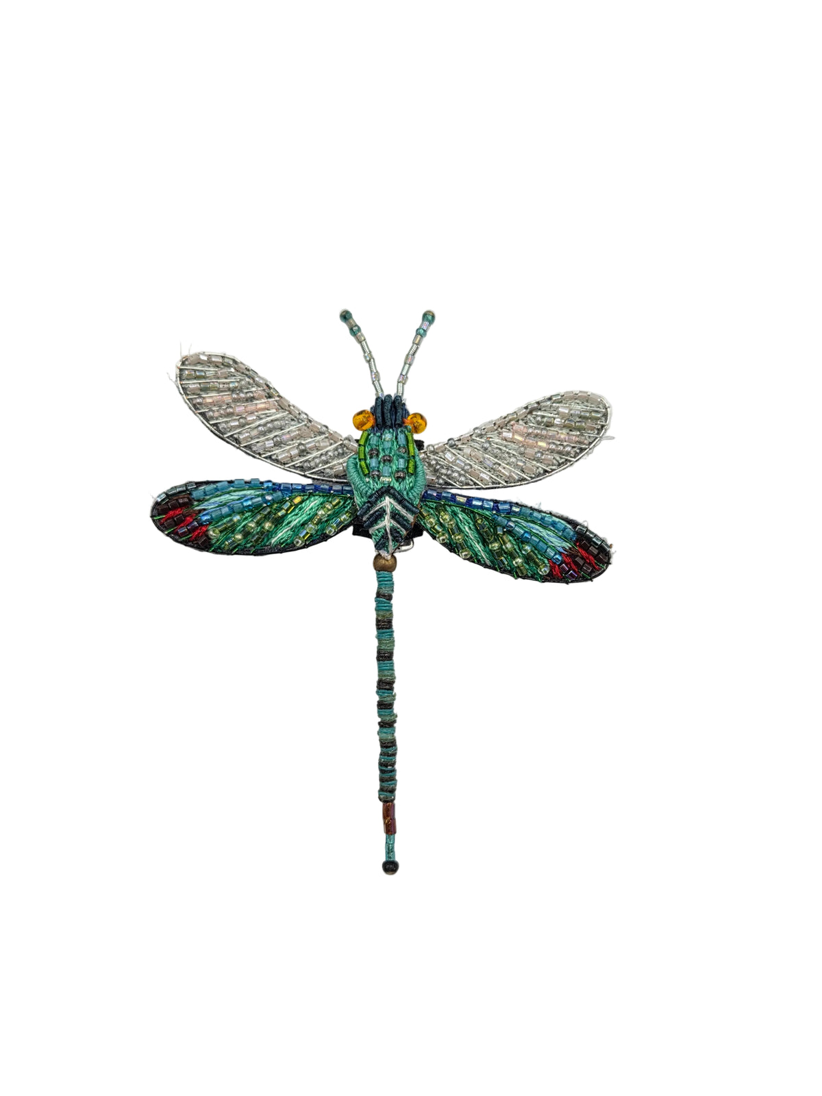Oriental Greenwing Dragonfly Brooch Pin