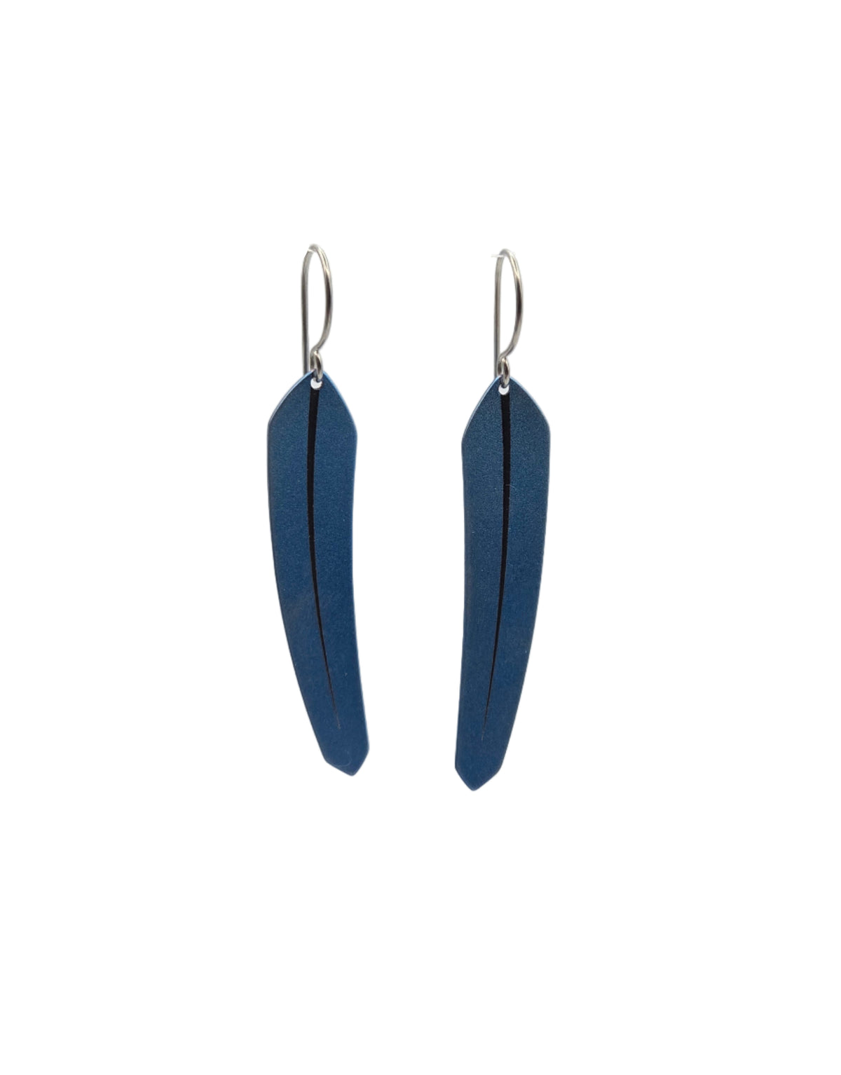 Blue Feather shaped earrings