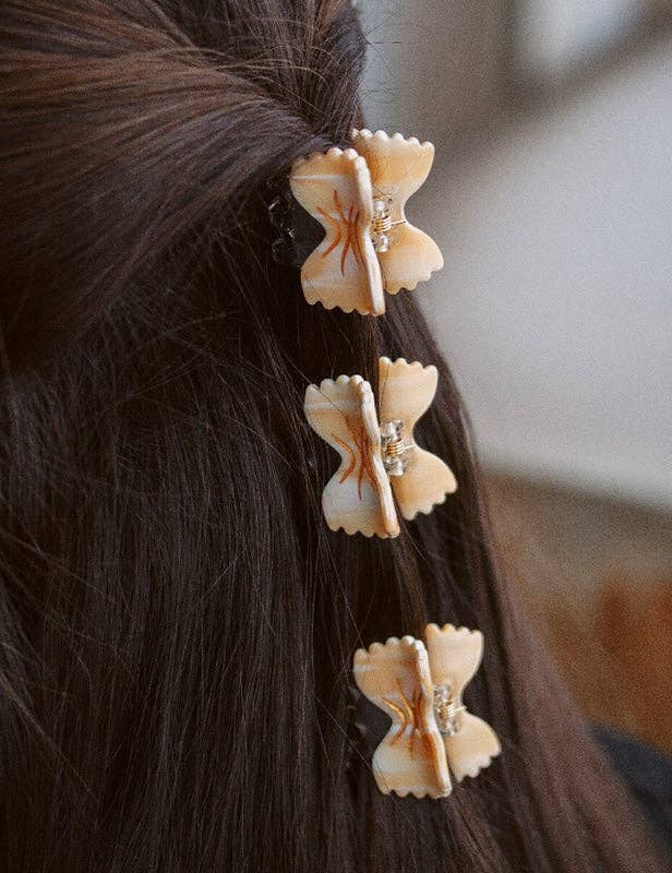 Farfalle Italian Pasta Mini Hair Claw Clip