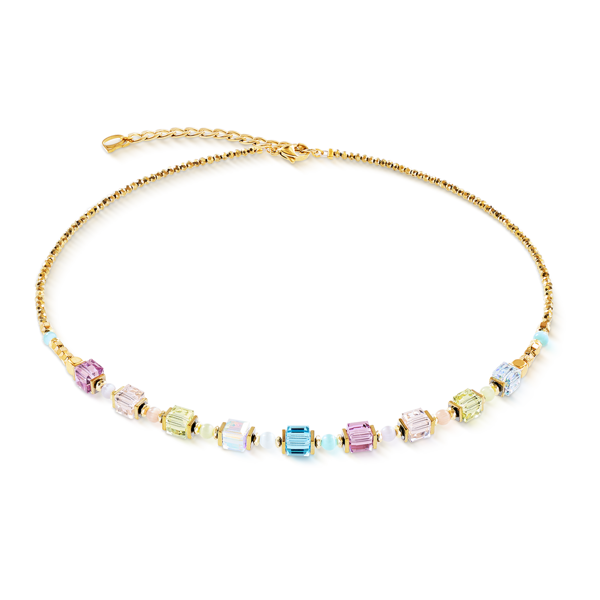 Necklace Cube Aura pastel gold