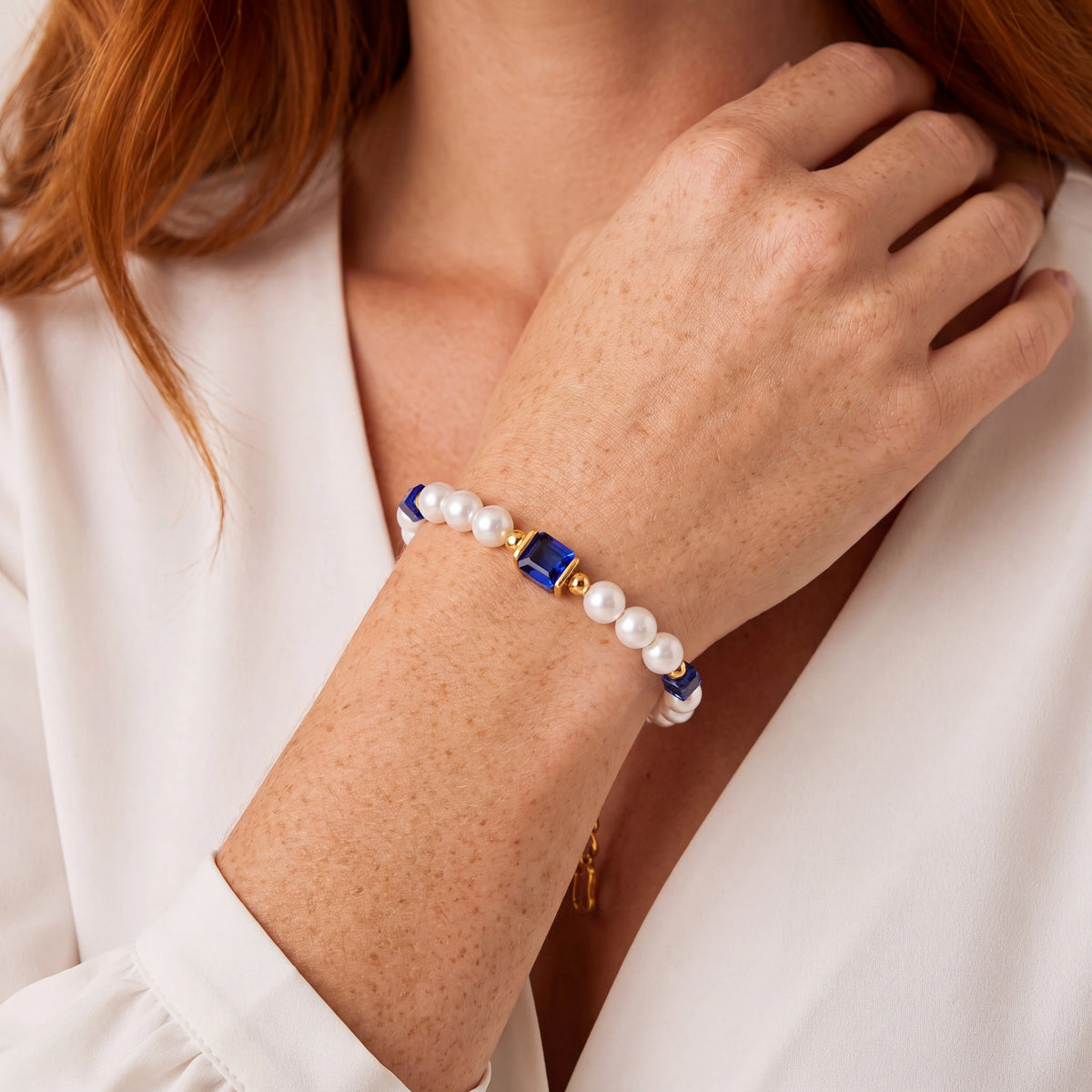 Sapphire Cocktail Pearls Bracelet