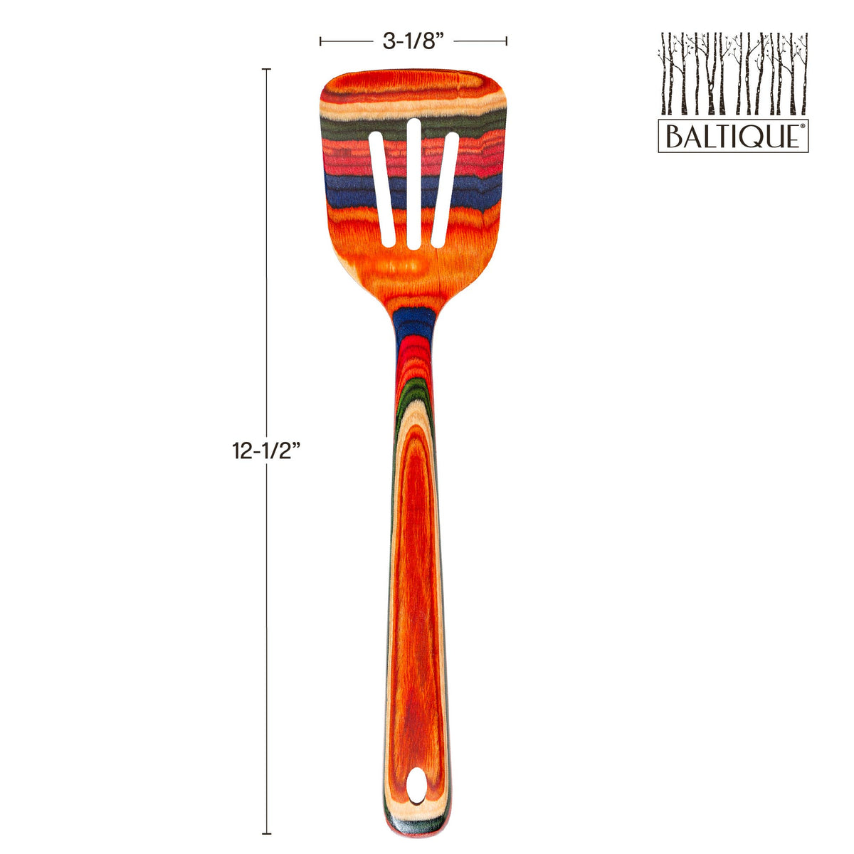 Baltique® Marrakesh Colorful Wooden Slotted Spatula, 12.5"