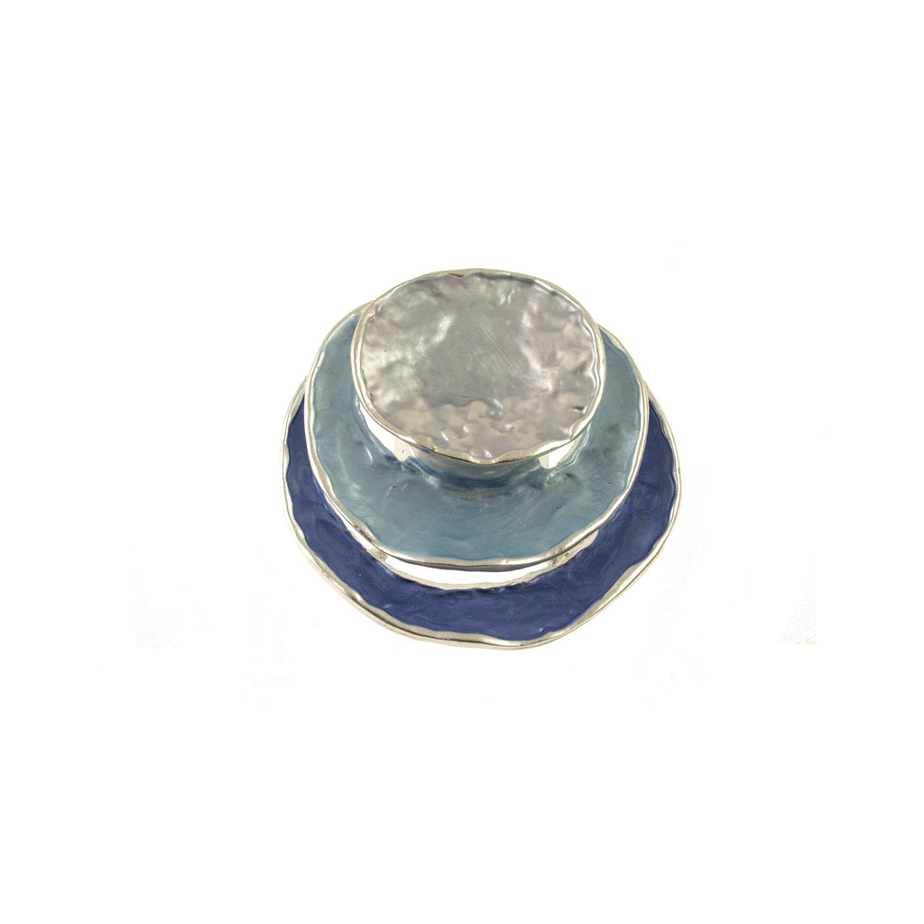 Blue Multi Circle Magnetic Brooch