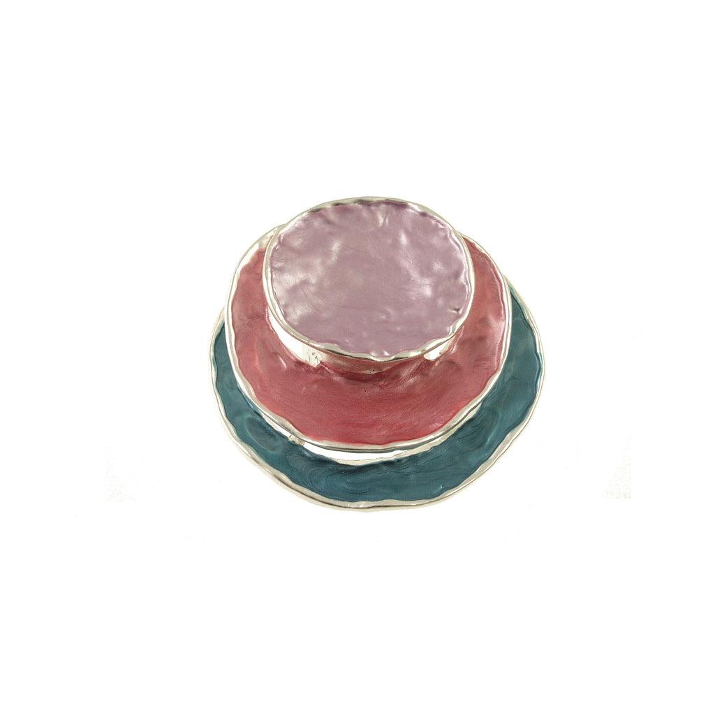 Pink/Teal Multi Circle Magnetic Brooch