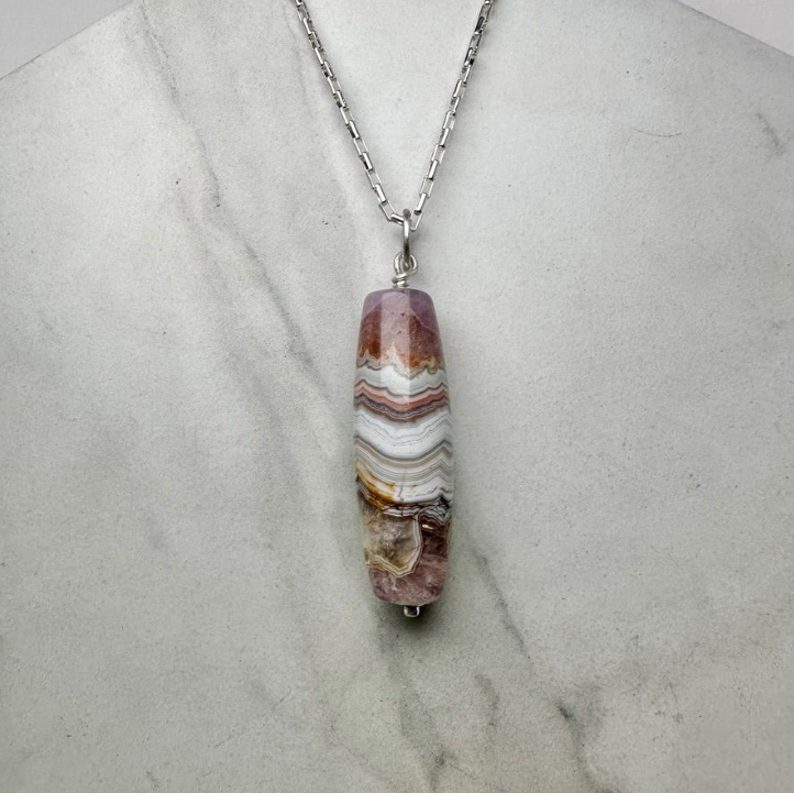 Striped Amethyst Necklace