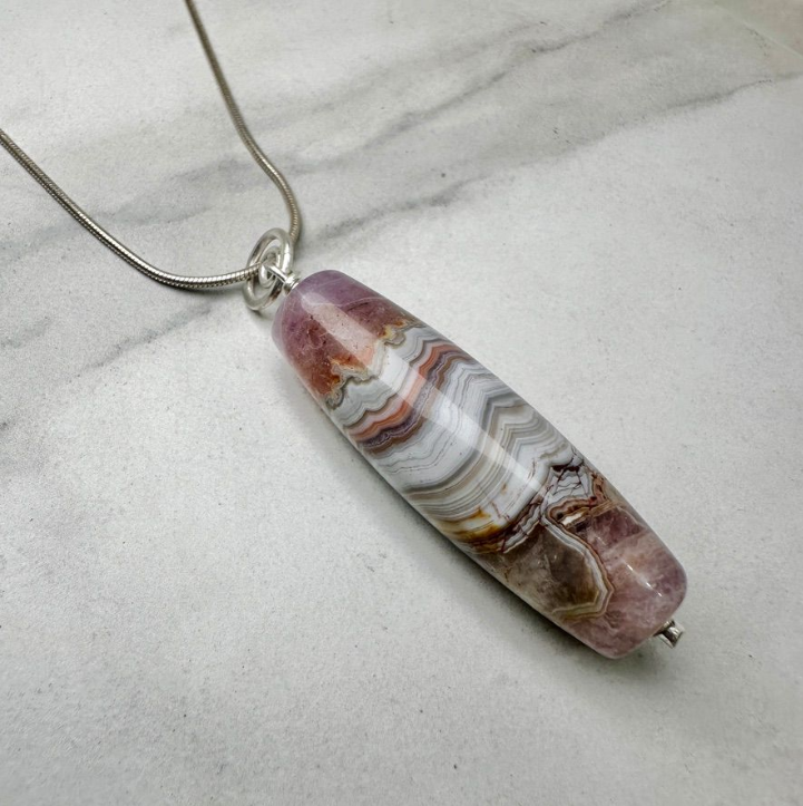 Striped Amethyst Necklace