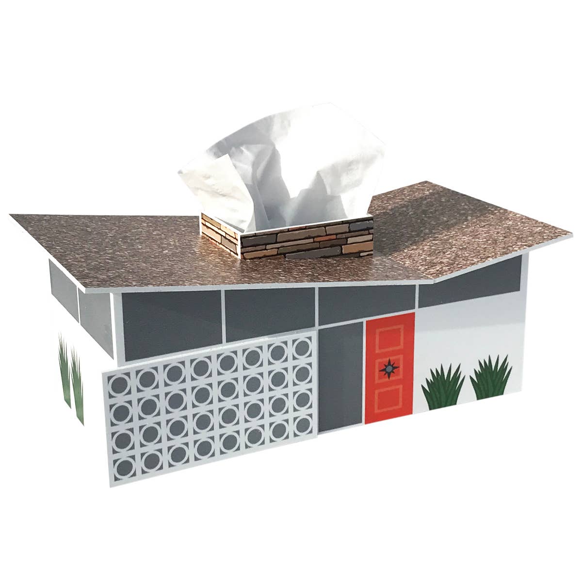 Midcentury Tissue Box Cover - Butterfly House