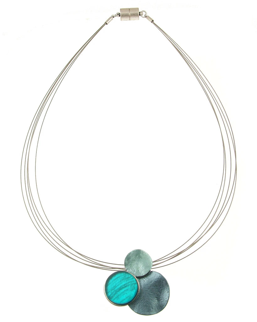 Silver/Turquoise Circle Layered Necklace