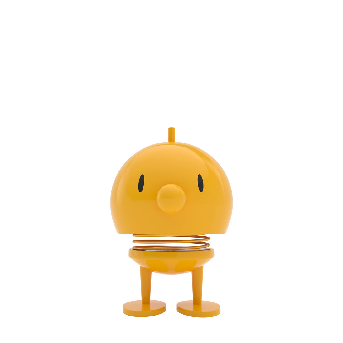 Yellow spring toy on a white background