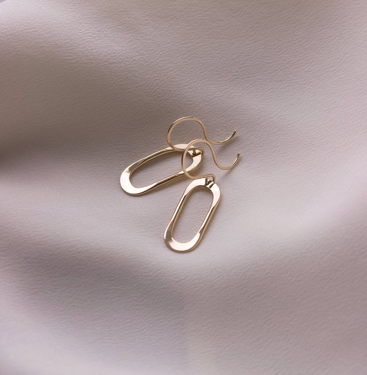 Soft Oval Earrings, Handmade 14K Gold Fill, Sterling Silver 