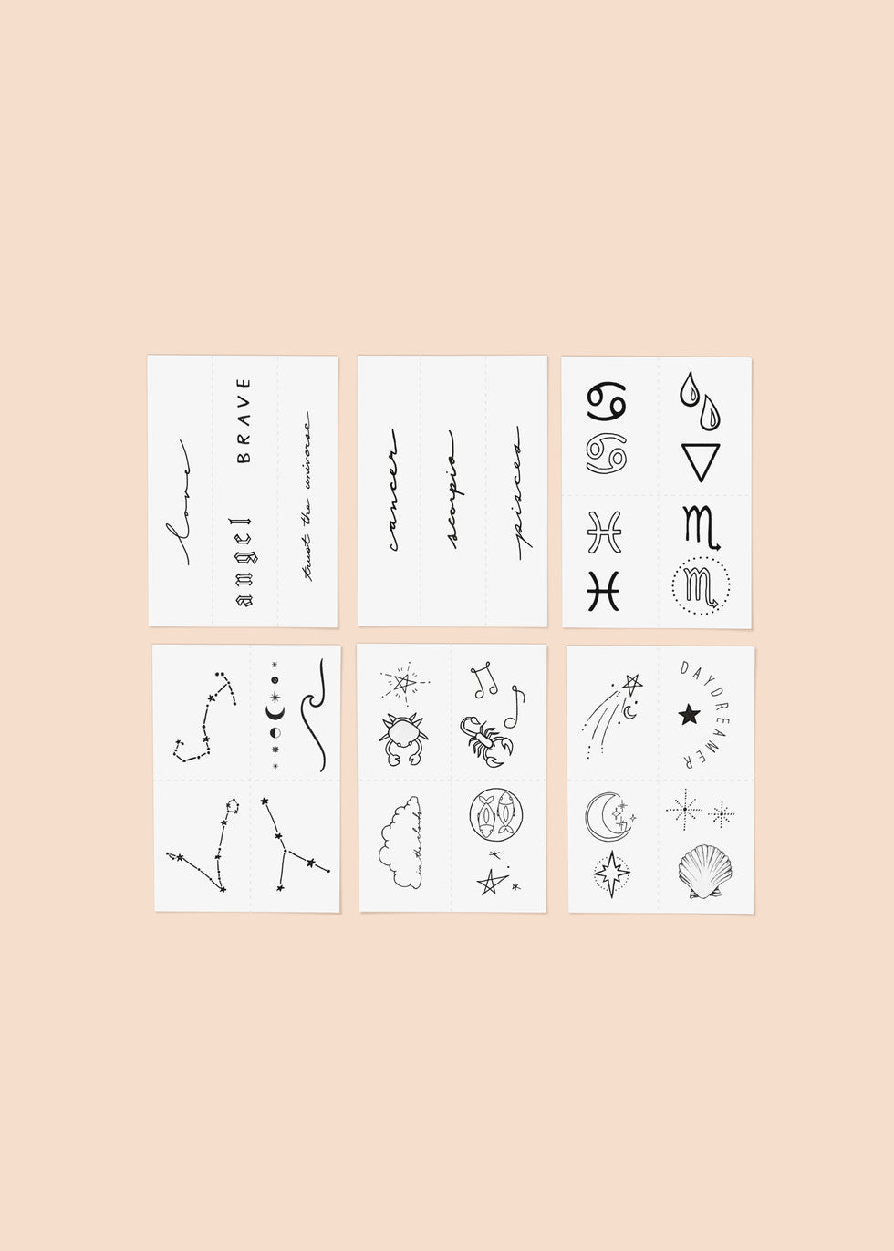 Zodiac Temporary Tattoo Pack