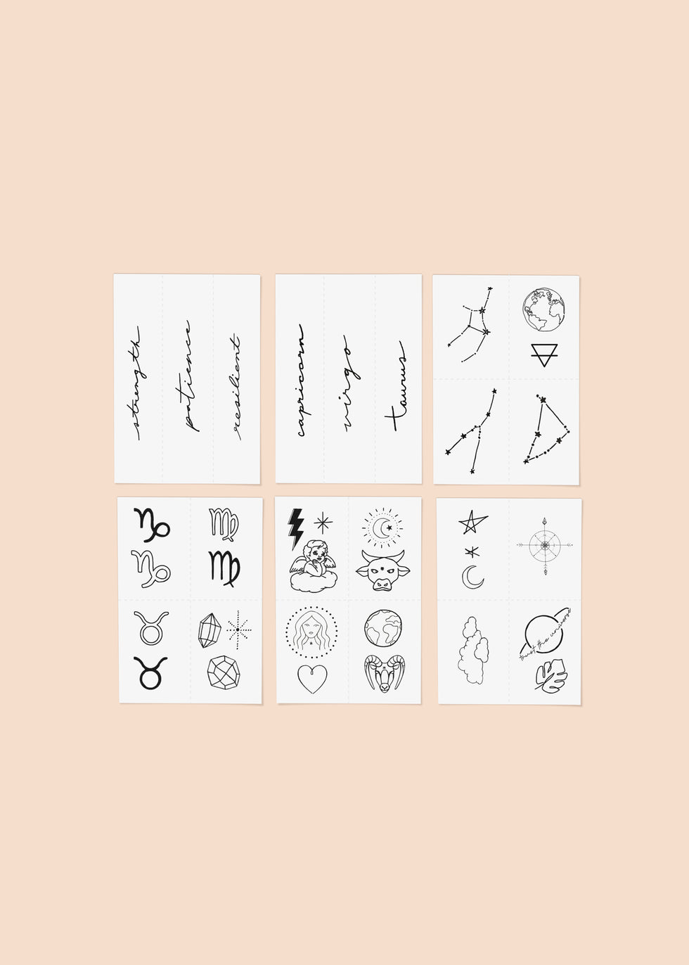Zodiac Temporary Tattoo Pack