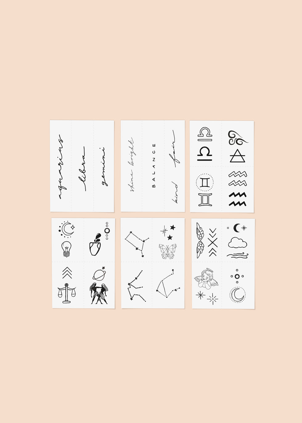 Zodiac Temporary Tattoo Pack