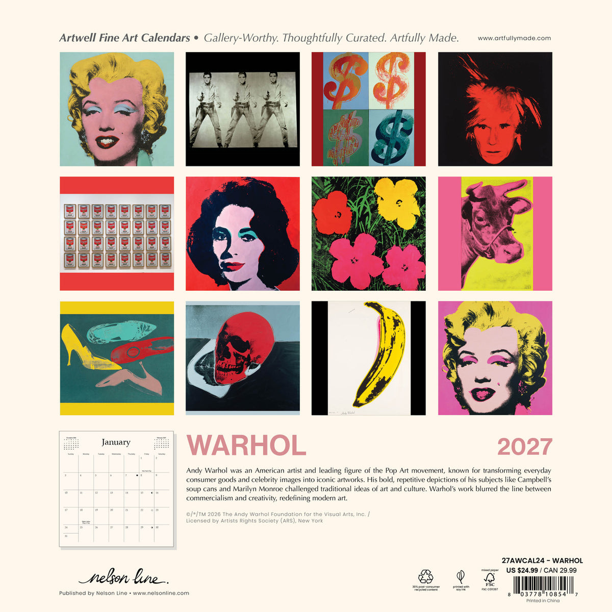 Warhol 2027 Wall Calendar
