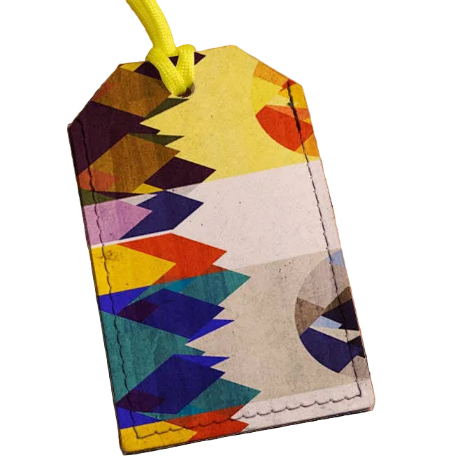 Abstract Mountains - Leather Luggage Tag