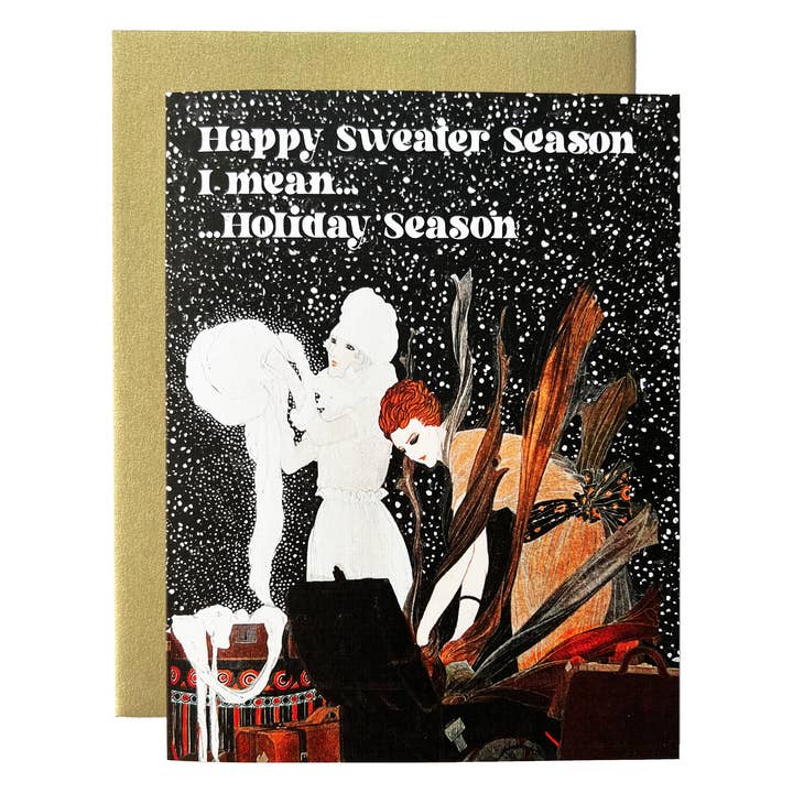 Sweater Weather Art Deco Holiday Card