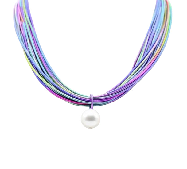 Necklace With White Mop Drop