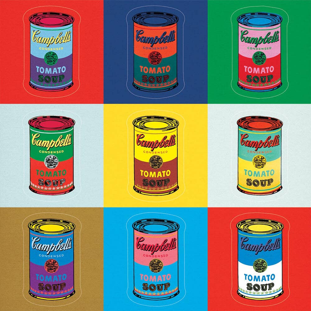 Campbell's Soup Cans by Andy Warhol - Sheet of 9 Stickers