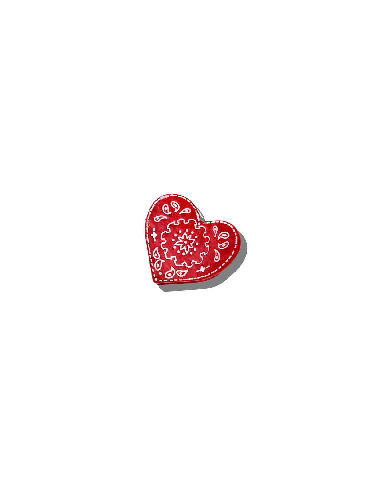 Mini Paisley Heart Claw Hair Clip