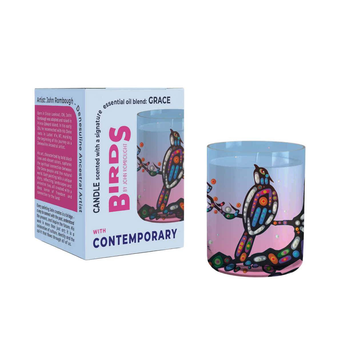 Indigenous Art Essential Oil Candle | Birds