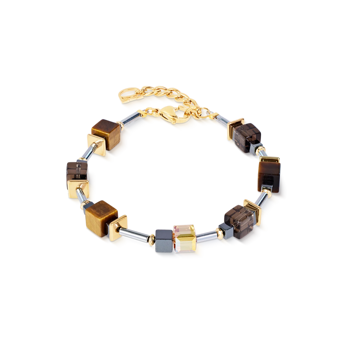 Earth Gold Cube Duet Bracelet