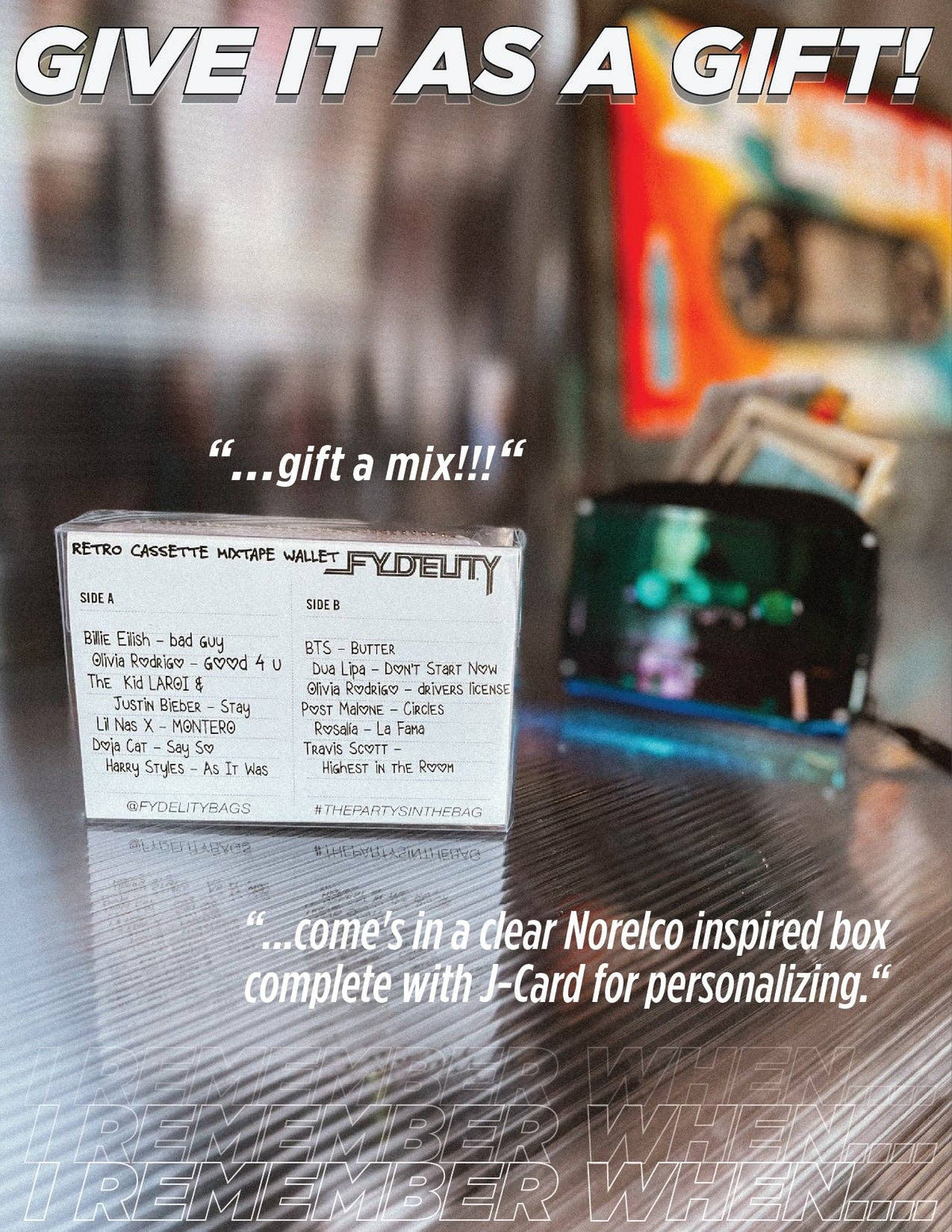 Electro Black Cassette Wallet | Holographic Y2K Retro Gifts