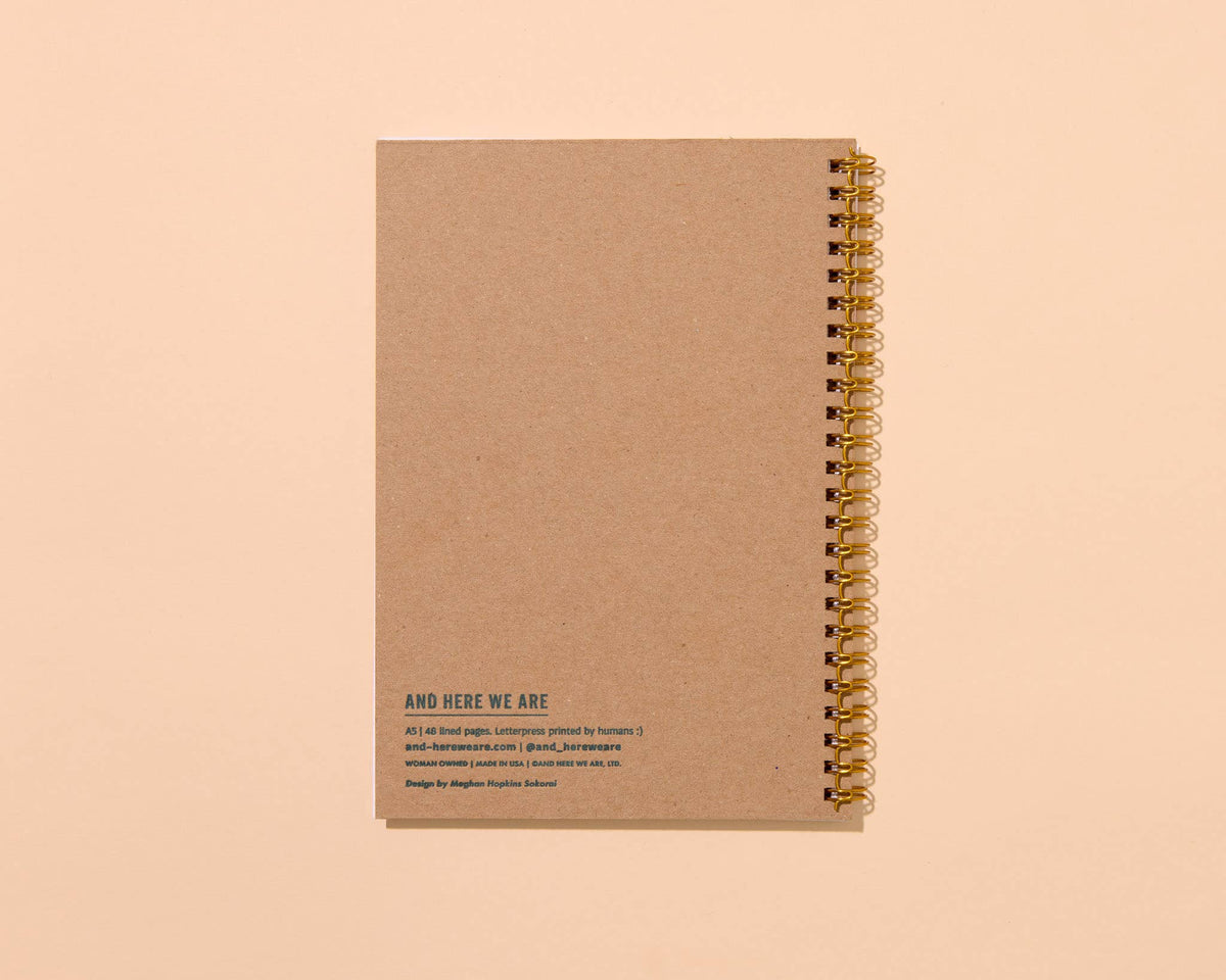 Colorful Summer Letterpress A5 Spiral Notebook — Tomato Vine