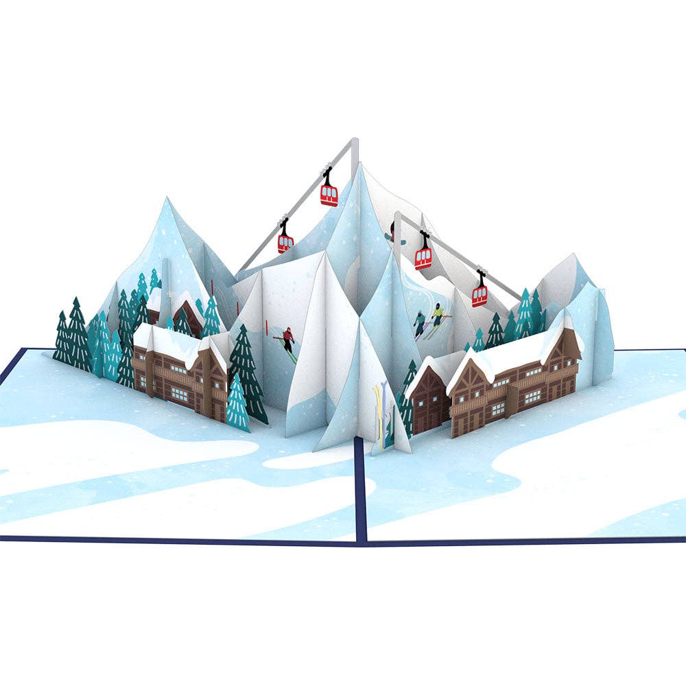 Ski Village Pop Up Card