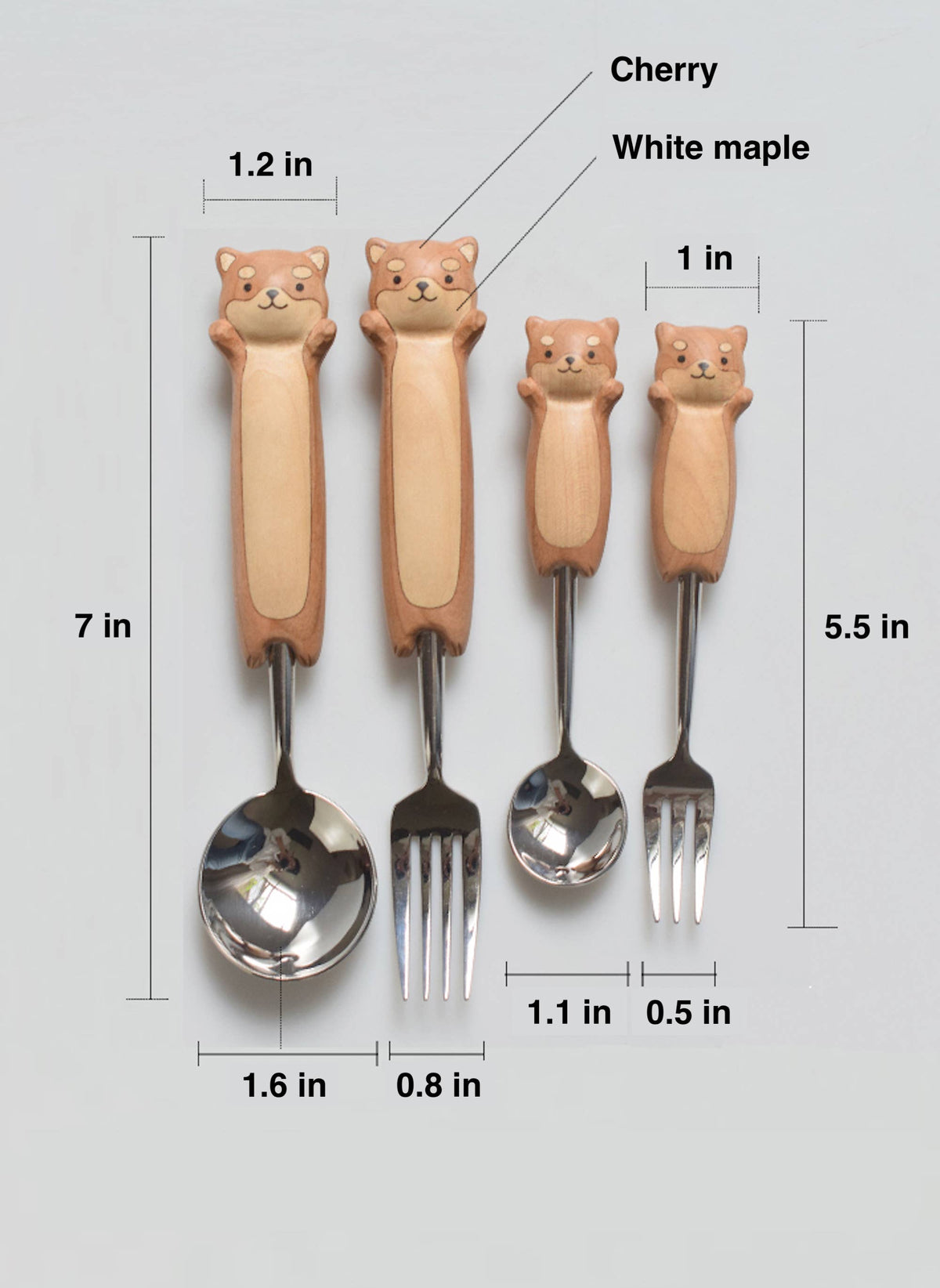 Hand-carved Shiba Spoon & Fork