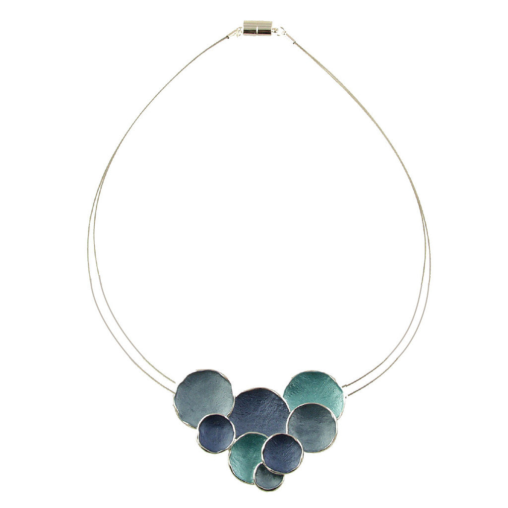 Multi Circle Blue Necklace